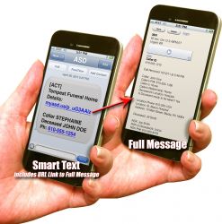 Side by side of the SmartText feature vs Full Message view in the ASD Mobile app
