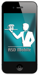 Phone with ASD Mobile on screen